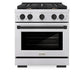 ZLINE Autograph Edition 30 in. 4.2 cu. ft. Paramount Dual Fuel Range with 4 Burner Gas Cooktop and Electric Convection Oven in Stainless Steel with Matte Black Accents, Open Box-Great Condition