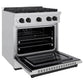 ZLINE Autograph Edition 30 in. 4.2 cu. ft. Paramount Dual Fuel Range with 4 Burner Gas Cooktop and Electric Convection Oven in Stainless Steel with Matte Black Accents, Open Box-Great Condition