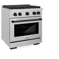 ZLINE Autograph Edition 30 in. 4.2 cu. ft. Paramount Dual Fuel Range with 4 Burner Gas Cooktop and Electric Convection Oven in Stainless Steel with Matte Black Accents, Open Box-Great Condition