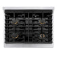 ZLINE Autograph Edition 30 in. 4.2 cu. ft. Paramount Dual Fuel Range with 4 Burner Gas Cooktop and Electric Convection Oven in Stainless Steel with Matte Black Accents, Open Box-Great Condition