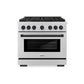 ZLINE Autograph Edition 36 in. 5.2 cu. ft. Paramount Dual Fuel Range with 6 Burner Gas Cooktop and Electric Convection Oven in Stainless Steel with Matte Black Accents, Open Box-Great Condition