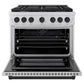 ZLINE Autograph Edition 36 in. 5.2 cu. ft. Paramount Dual Fuel Range with 6 Burner Gas Cooktop and Electric Convection Oven in Stainless Steel with Matte Black Accents, Open Box-Good Condition