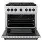 ZLINE Autograph Edition 36 in. 5.2 cu. ft. Paramount Dual Fuel Range with 6 Burner Gas Cooktop and Electric Convection Oven in Stainless Steel with Matte Black Accents, Open Box-Great Condition