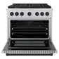 ZLINE Autograph Edition 36 in. 5.2 cu. ft. Paramount Dual Fuel Range with 6 Burner Gas Cooktop and Electric Convection Oven in Stainless Steel with Matte Black Accents, Open Box-Great Condition