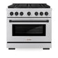 ZLINE Autograph Edition 36 in. 5.2 cu. ft. Paramount Dual Fuel Range with 6 Burner Gas Cooktop and Electric Convection Oven in Stainless Steel with Matte Black Accents, Open Box-Great Condition