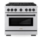 ZLINE Autograph Edition 36 in. 5.2 cu. ft. Paramount Dual Fuel Range with 6 Burner Gas Cooktop and Electric Convection Oven in Stainless Steel with Matte Black Accents, Open Box-Great Condition