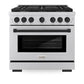 ZLINE Autograph Edition 36 in. 5.2 cu. ft. Paramount Dual Fuel Range with 6 Burner Gas Cooktop and Electric Convection Oven in Stainless Steel with Matte Black Accents, Open Box-Good Condition