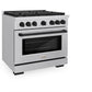 ZLINE Autograph Edition 36 in. 5.2 cu. ft. Paramount Dual Fuel Range with 6 Burner Gas Cooktop and Electric Convection Oven in Stainless Steel with Matte Black Accents, Open Box-Good Condition