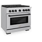 ZLINE Autograph Edition 36 in. 5.2 cu. ft. Paramount Dual Fuel Range with 6 Burner Gas Cooktop and Electric Convection Oven in Stainless Steel with Matte Black Accents, Open Box-Great Condition