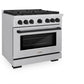 ZLINE Autograph Edition 36 in. 5.2 cu. ft. Paramount Dual Fuel Range with 6 Burner Gas Cooktop and Electric Convection Oven in Stainless Steel with Matte Black Accents, Open Box-Great Condition