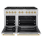 ZLINE Autograph Edition 48 in. 6.7 cu. ft. Paramount Double Oven Dual Fuel Range with 8 Burner Gas Cooktop in Stainless Steel and Champagne Bronze Accents, Open Box-Great Condition