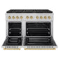 ZLINE Autograph Edition 48 in. 6.7 cu. ft. Paramount Double Oven Dual Fuel Range with 8 Burner Gas Cooktop in Stainless Steel and Champagne Bronze Accents, Open Box-Good Condition