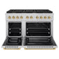 ZLINE Autograph Edition 48 in. 6.7 cu. ft. Paramount Double Oven Dual Fuel Range with 8 Burner Gas Cooktop in Stainless Steel and Polished Gold Accents, Open Box-Great Condition