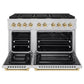 ZLINE Autograph Edition 48 in. 6.7 cu. ft. Paramount Double Oven Dual Fuel Range with 8 Burner Gas Cooktop in Stainless Steel and Polished Gold Accents, Open Box-Great Condition