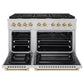 ZLINE Autograph Edition 48 in. 6.7 cu. ft. Paramount Double Oven Dual Fuel Range with 8 Burner Gas Cooktop in Stainless Steel and Polished Gold Accents, Open Box-Good Condition