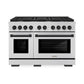 ZLINE Autograph Edition 48 in. 6.7 cu. ft. Paramount Double Oven Dual Fuel Range with 8 Burner Gas Cooktop in Stainless Steel and Matte Black Accents, Open Box-Great Condition