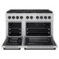 ZLINE Autograph Edition 48 in. 6.7 cu. ft. Paramount Double Oven Dual Fuel Range with 8 Burner Gas Cooktop in Stainless Steel and Matte Black Accents, Open Box-Great Condition