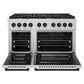 ZLINE Autograph Edition 48 in. 6.7 cu. ft. Paramount Double Oven Dual Fuel Range with 8 Burner Gas Cooktop in Stainless Steel and Matte Black Accents, Open Box-Good Condition