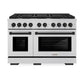ZLINE Autograph Edition 48 in. 6.7 cu. ft. Paramount Double Oven Dual Fuel Range with 8 Burner Gas Cooktop in Stainless Steel and Matte Black Accents, Open Box-Great Condition