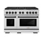 ZLINE Autograph Edition 48 in. 6.7 cu. ft. Paramount Double Oven Dual Fuel Range with 8 Burner Gas Cooktop in Stainless Steel and Matte Black Accents, Open Box-Great Condition