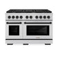 ZLINE Autograph Edition 48 in. 6.7 cu. ft. Paramount Double Oven Dual Fuel Range with 8 Burner Gas Cooktop in Stainless Steel and Matte Black Accents, Open Box-Good Condition