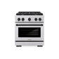 ZLINE Autograph Edition 30 in. 4.2 cu. ft. Paramount Gas Range with 4 Burner Cooktop and Convection Gas Oven in Stainless Steel and Matte Black Accents, Open Box-Great Condition