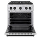ZLINE Autograph Edition 30 in. 4.2 cu. ft. Paramount Gas Range with 4 Burner Cooktop and Convection Gas Oven in Stainless Steel and Matte Black Accents, Open Box-Good Condition