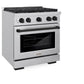 ZLINE Autograph Edition 30 in. 4.2 cu. ft. Paramount Gas Range with 4 Burner Cooktop and Convection Gas Oven in Stainless Steel and Matte Black Accents, Open Box-Good Condition