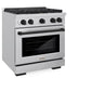 ZLINE Autograph Edition 30 in. 4.2 cu. ft. Paramount Gas Range with 4 Burner Cooktop and Convection Gas Oven in Stainless Steel and Matte Black Accents, Open Box-Great Condition