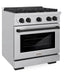 ZLINE Autograph Edition 30 in. 4.2 cu. ft. Paramount Gas Range with 4 Burner Cooktop and Convection Gas Oven in Stainless Steel and Matte Black Accents, Open Box-Great Condition
