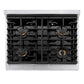 ZLINE Autograph Edition 30 in. 4.2 cu. ft. Paramount Gas Range with 4 Burner Cooktop and Convection Gas Oven in Stainless Steel and Matte Black Accents, Open Box-Great Condition