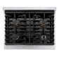 ZLINE Autograph Edition 30 in. 4.2 cu. ft. Paramount Gas Range with 4 Burner Cooktop and Convection Gas Oven in Stainless Steel and Matte Black Accents, Open Box-Great Condition