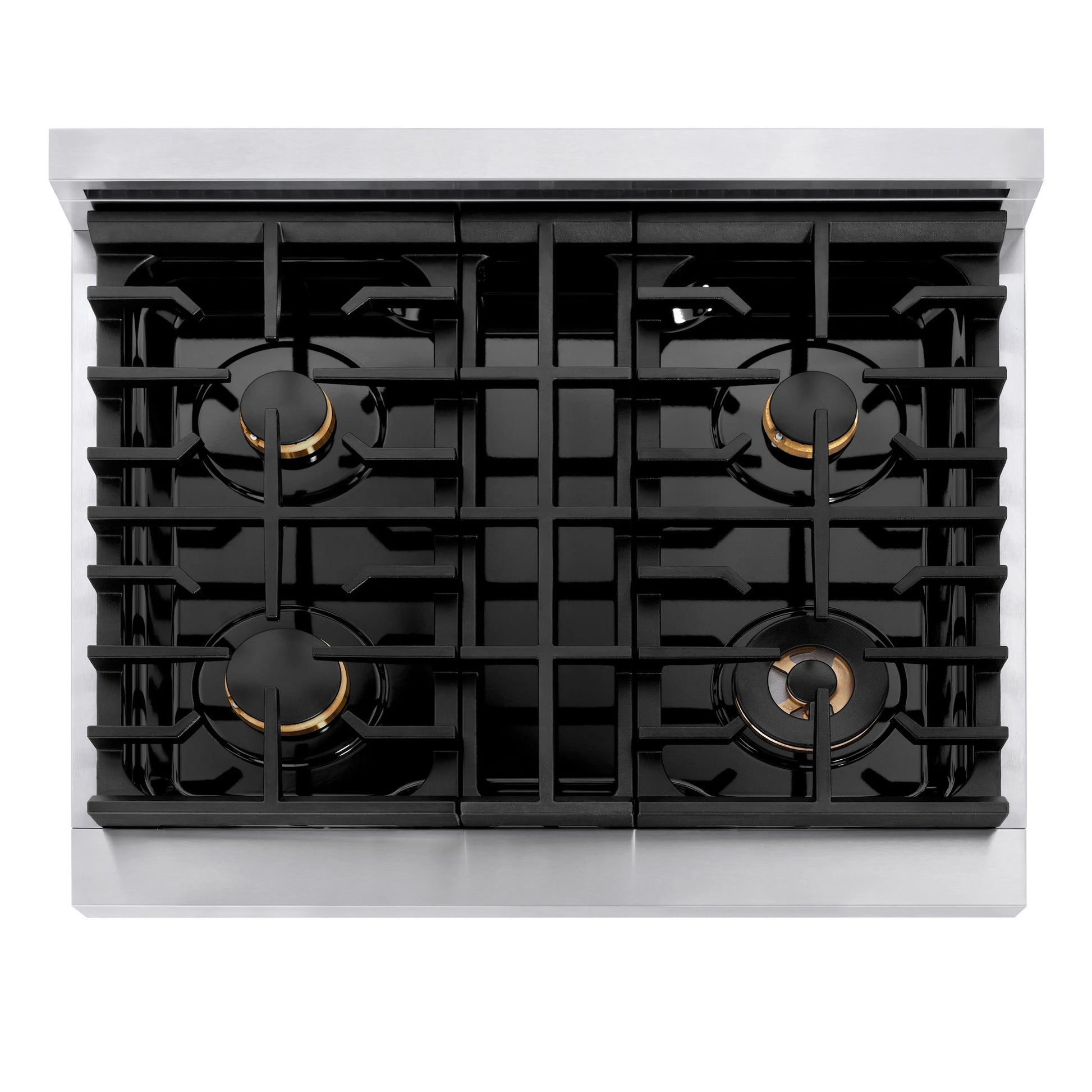 ZLINE Autograph Edition 30 in. 4.2 cu. ft. Paramount Gas Range with 4 Burner Cooktop and Convection Gas Oven in Stainless Steel and Matte Black Accents, Open Box-Great Condition