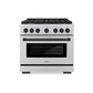 ZLINE Autograph Edition 36 in. 5.2 cu. ft. Paramount Gas Range with 6 Burner Cooktop and Convection Gas Oven in Stainless Steel and Matte Black Accents, Open Box-Great Condition