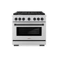 ZLINE Autograph Edition 36 in. 5.2 cu. ft. Paramount Gas Range with 6 Burner Cooktop and Convection Gas Oven in Stainless Steel and Matte Black Accents, Open Box-Great Condition