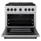 ZLINE Autograph Edition 36 in. 5.2 cu. ft. Paramount Gas Range with 6 Burner Cooktop and Convection Gas Oven in Stainless Steel and Matte Black Accents, Open Box-Good Condition