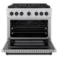 ZLINE Autograph Edition 36 in. 5.2 cu. ft. Paramount Gas Range with 6 Burner Cooktop and Convection Gas Oven in Stainless Steel and Matte Black Accents, Open Box-Great Condition