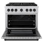 ZLINE Autograph Edition 36 in. 5.2 cu. ft. Paramount Gas Range with 6 Burner Cooktop and Convection Gas Oven in Stainless Steel and Matte Black Accents, Open Box-Great Condition
