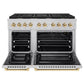 ZLINE Autograph Edition 48 in. 6.7 cu. ft. Paramount Double Oven Gas Range with 8 Burner Cooktop in Stainless Steel and Polished Gold Accents, Open Box-Good Condition