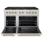 ZLINE Autograph Edition 48 in. 6.7 cu. ft. Paramount Double Oven Gas Range with 8 Burner Cooktop in Stainless Steel and Polished Gold Accents, Open Box-Great Condition