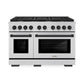 ZLINE Autograph Edition 48 in. 6.7 cu. ft. Paramount Double Oven Gas Range with 8 Burner Cooktop in Stainless Steel and Matte Black Accents, Open Box-Great Condition