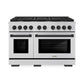 ZLINE Autograph Edition 48 in. 6.7 cu. ft. Paramount Double Oven Gas Range with 8 Burner Cooktop in Stainless Steel and Matte Black Accents, Open Box-Great Condition