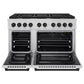 ZLINE Autograph Edition 48 in. 6.7 cu. ft. Paramount Double Oven Gas Range with 8 Burner Cooktop in Stainless Steel and Matte Black Accents, Open Box-Great Condition