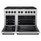 ZLINE Autograph Edition 48 in. 6.7 cu. ft. Paramount Double Oven Gas Range with 8 Burner Cooktop in Stainless Steel and Matte Black Accents, Open Box-Great Condition