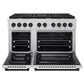 ZLINE Autograph Edition 48 in. 6.7 cu. ft. Paramount Double Oven Gas Range with 8 Burner Cooktop in Stainless Steel and Matte Black Accents, Open Box-Good Condition