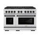 ZLINE Autograph Edition 48 in. 6.7 cu. ft. Paramount Double Oven Gas Range with 8 Burner Cooktop in Stainless Steel and Matte Black Accents, Open Box-Great Condition