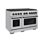 ZLINE Autograph Edition 48 in. 6.7 cu. ft. Paramount Double Oven Gas Range with 8 Burner Cooktop in Stainless Steel and Matte Black Accents, Open Box-Great Condition main image.