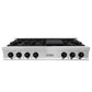 ZLINE Autograph Edition 48 in. Legacy Gas Rangetop with 7 Burners and Porcelain Cooktop in Stainless Steel with Matte Black Accents, Open Box-Great Condition