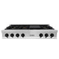 ZLINE Autograph Edition 48 in. Legacy Gas Rangetop with 7 Burners and Porcelain Cooktop in Stainless Steel with Matte Black Accents, Open Box-Good Condition