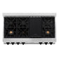 ZLINE Autograph Edition 48 in. Legacy Gas Rangetop with 7 Burners and Porcelain Cooktop in Stainless Steel with Matte Black Accents, Open Box-Good Condition